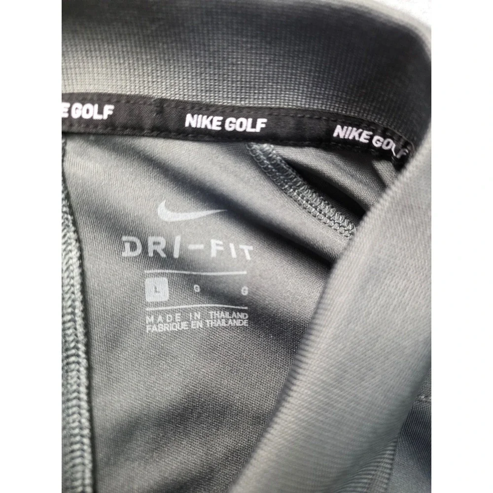 Nike Golf Dri-FIT Polo Shirt Mens Large Gray‎ Embroidered Golf Logo Athletic